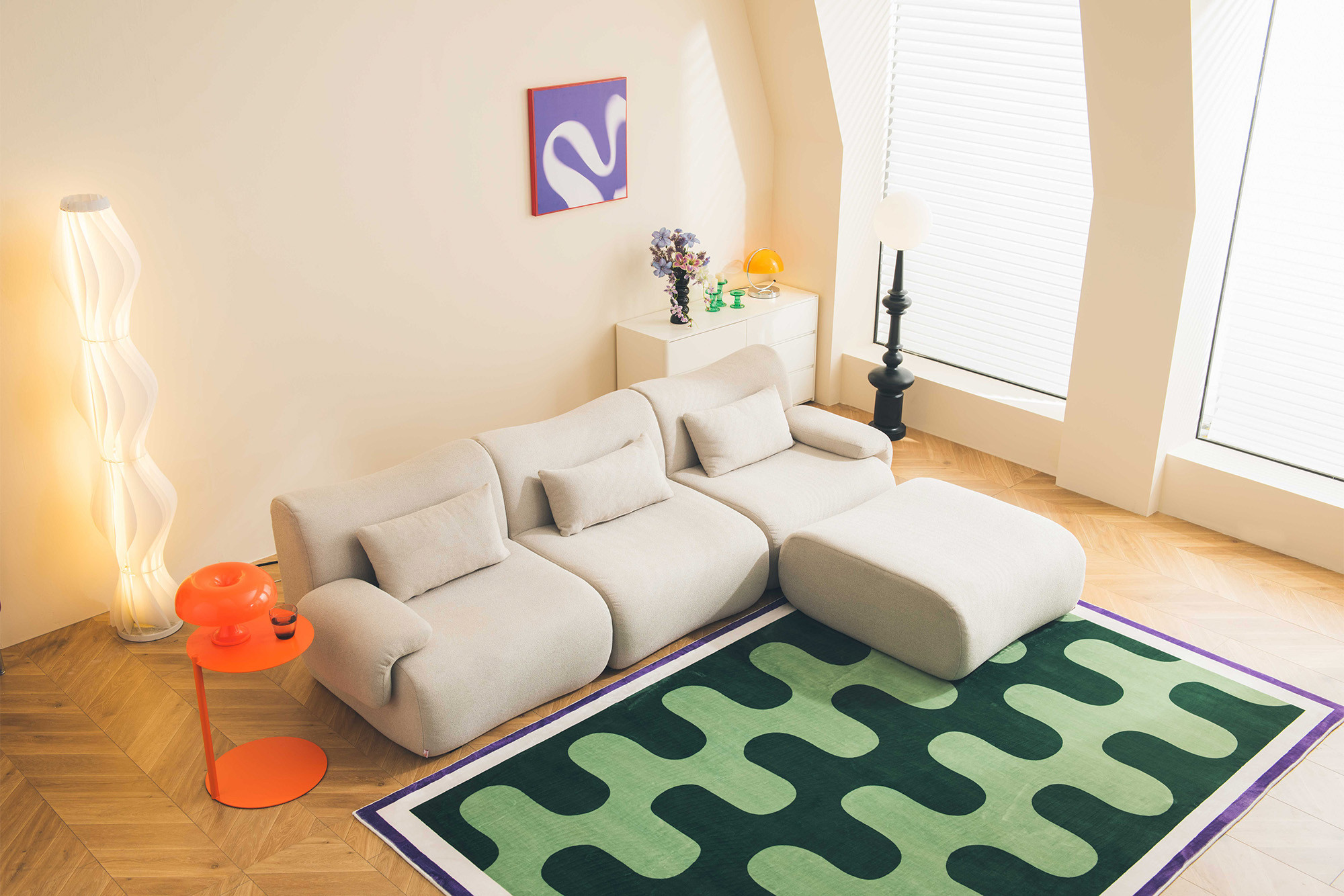Canapé modulable sofaTIME deux modules